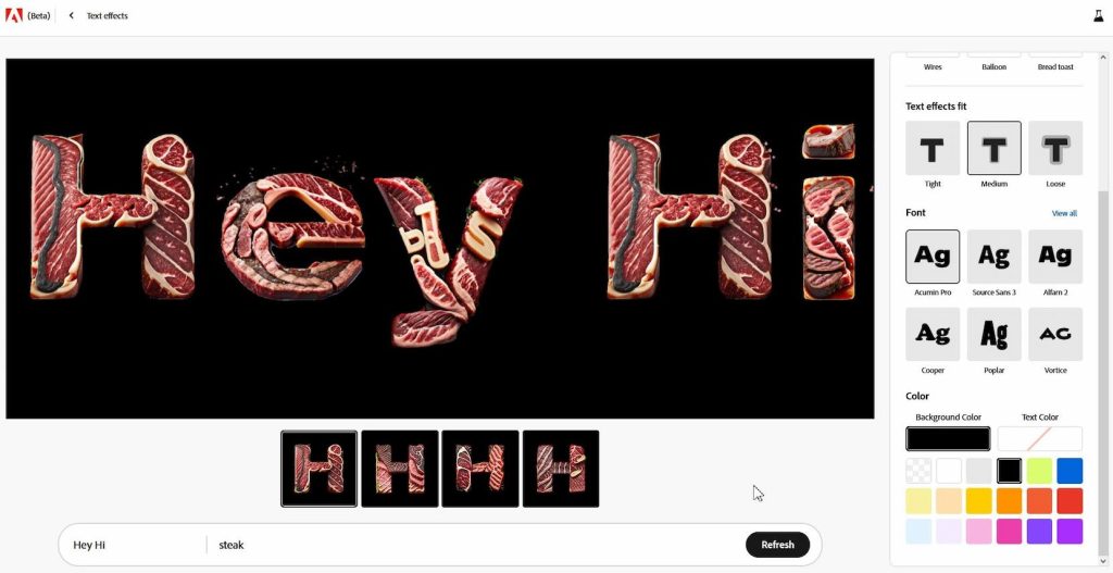 Adobe 生成式AI 新應用【Firefly】入門教學及4項功能實測 8 Text effects 文字特效工作區