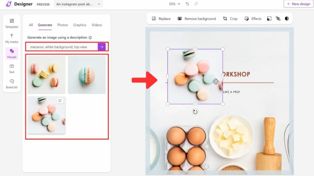 Microsoft Designer 微軟的 AI 設計工具,全面開放,設計小白也能快速上手 6 Microsoft Designer 提示生成圖片素材