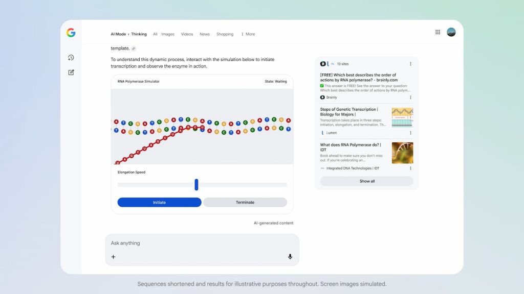 Google 搜尋的 AI 模式導入 Gemini 3（來源：Google）